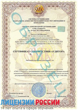 Образец сертификата соответствия аудитора Железноводск Сертификат ISO 13485